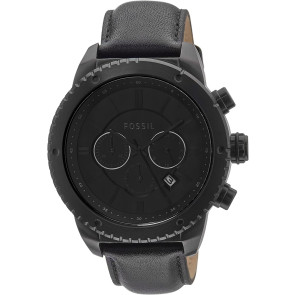 Watch strap Fossil BQ1648 Leather Black 22mm